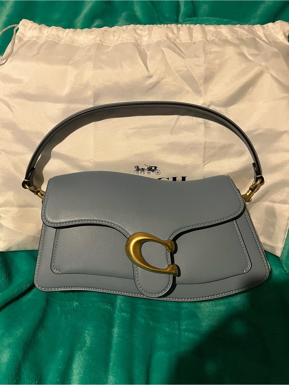 NWT Coach Twisted Tabby 26 in Blue with Gold Hardware